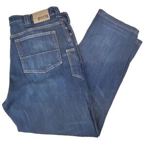 Duluth Trading Co Jeans Mens 40 X 32 Dark Blue Denim Flex Ballroom Cotton Blend